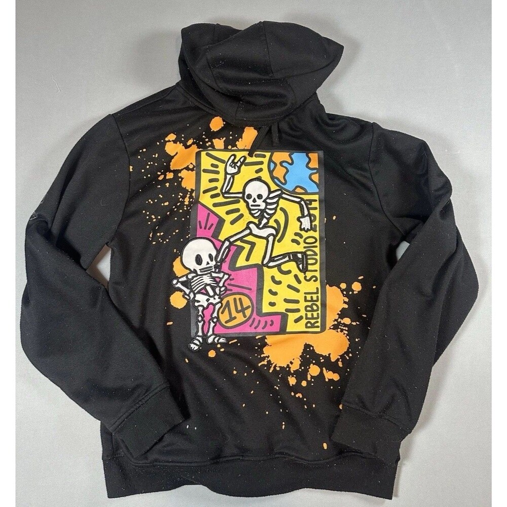 Rebel Minds Rebel Studio 2014 Skeleton Hoodie Men’s Large Black